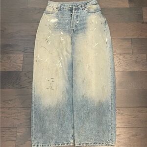 Acne Studio 2023M Baggy Paint Splatter Denim